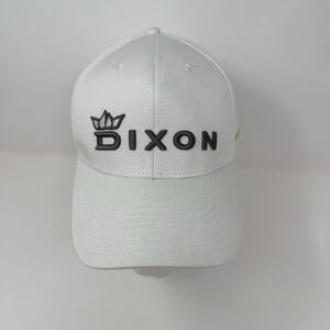 DIXON GOLF Embroidered Logo Mens‎ Ball Cap Hat 100% Bamboo Stretch White L-XL